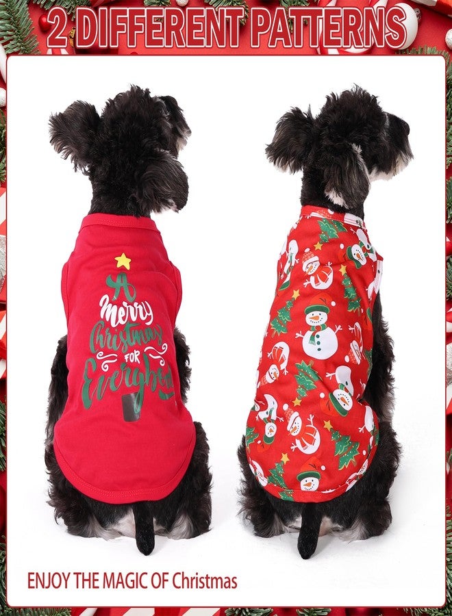 KOOLTAIL Christmas Shirts Clothes-2 Pack Dog Sleeveless Vest with Cute Printing, Soft Stretchy Breathable Cotton Pet T Shirt Apparel for Extra Small Medium Girl&Boy Dogs Puppy Cats - Image 5